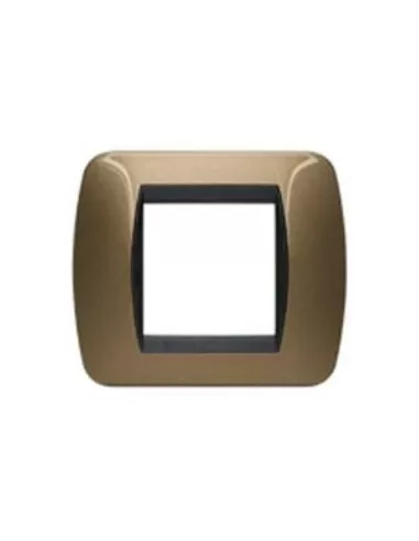 Bticino l4802ot 2 plazas placa ocre metalizado living internacional